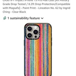 CASETiFY Impact iPhone 15 Pro Max Case [4X Military Grade Drop Tested / 8.2ft Drop Protection/Compatible with Magsafe] - Paint Print - Lineation No. 6