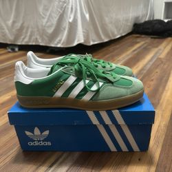 Womens Addidas Gazelle Indoor, Green 6 1/2