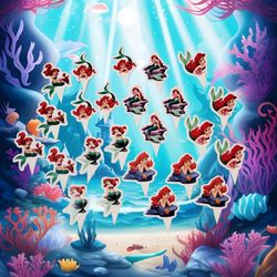The Little Mermaid Cupcake Toppers Set 24pc