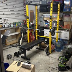 Power Cage And Weights For Gym