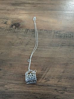 Vintage style sterling silver handbag locket Necklace