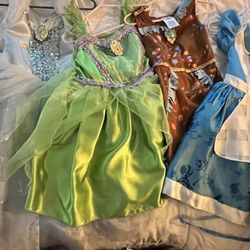 Size 4 And Size 3 Disney princess Dress Bundle Of 7 Dresses