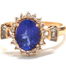 Ladies Tanzanite/Diamond Birthstone Ring
