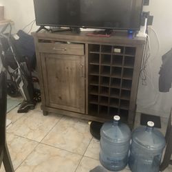 Jaxon Wine Cabinet Grey/ Brown