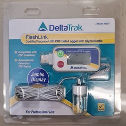 DeltaTrak FlashLink Vaccine Temperature Data Logger With Glycol Bottle Sensor Model 40527