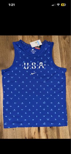 New Nike Team USA Club Tank Top Blue & White Men’s Size Medium