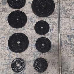 Barbell Set with Weight Plates 