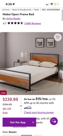 Queen sized bed frame