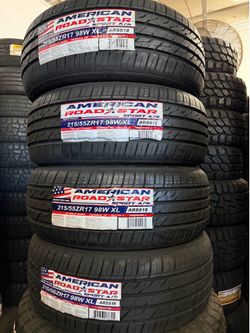 215/55/R17 marca AMÉRICAN las 4 llantas nuevas instaladas y balanceadas