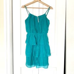XS Lily Rose Teal Ruffle Layered Dress