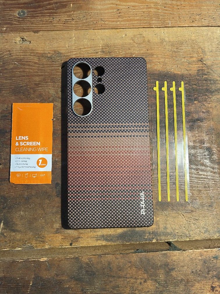 Pitaka Woven Aramid Fiber Case for Samsung Galaxy S25 Ultra Sunset Phone