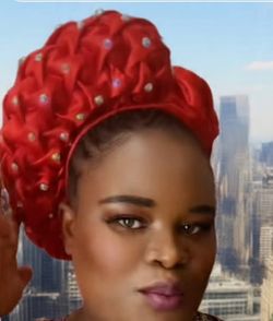 Women's Red Turban Headwrap Hat Solid Polyester Fabric One Size