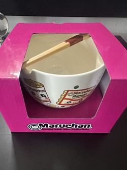 🆕Maruchan Ceramic Ramen Noodle Bowl W/Chopsticks
