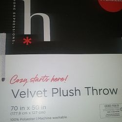 Oversized velvet plush throw