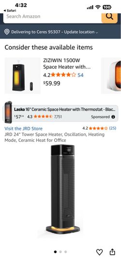 JRD, PTC 24” Space Heater-NEW