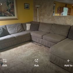 Large Sectional Sofa w/ Chaise + Pull-Out Sleeper (OBO)