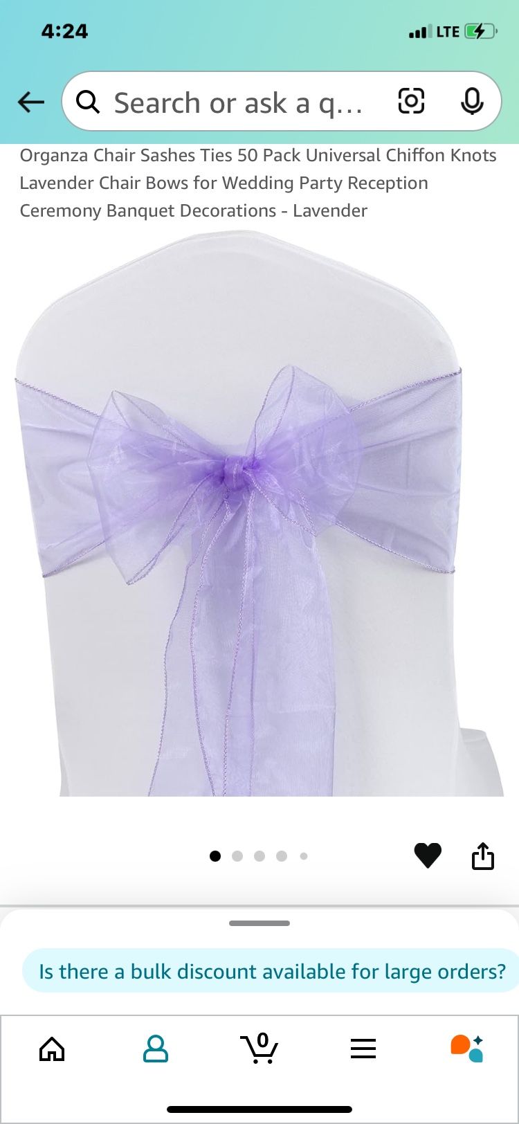 Lavender Chair Sashes