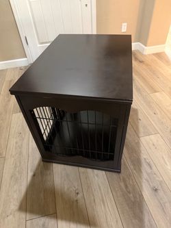 Dog kennel - dark wood
