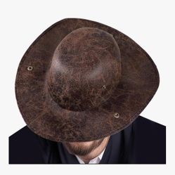 Leather Pirate Hat Tricorn Pirate Hat Vintage Distressed Colonial Style Tricorn Hats Halloween Dressing Up Headwear