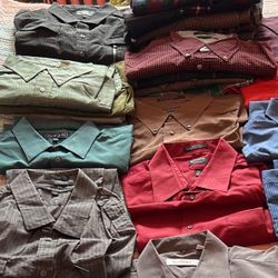 10 Mens Long Sleeve Dressed Shirts 