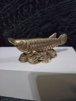 Brass Arowana Fish Feng Shui Figurine