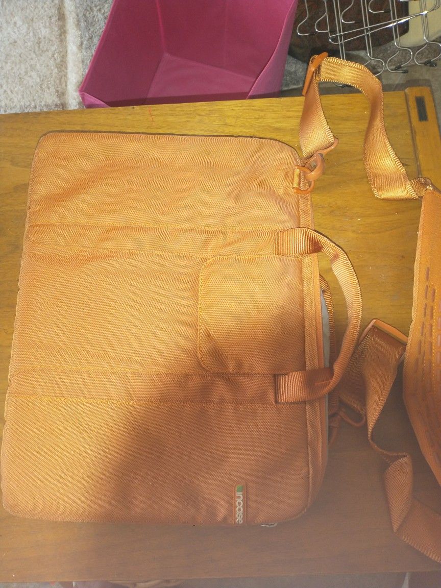 Laptop Case Burnt Orange Color With Soft Grey Lining