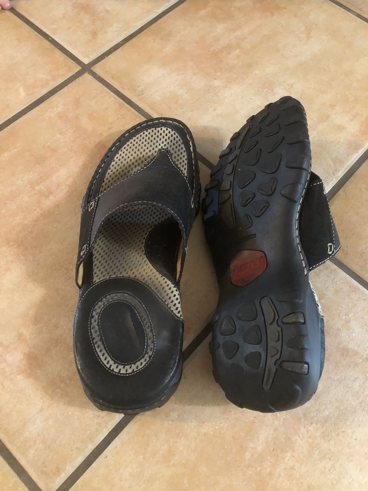 Born black leather sandals (mens)