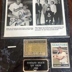 Butch Patrick Autograph Washington Senators, Baseball Players And Cards Framed
