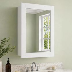 24 x 30 Inch Wood Medicine Cabinet with Mirror, Recessed or Wall-Mounted Bathroom Storage Organizer, Adjustable Shelves & Soft-Close Hinges, Fully Ass
