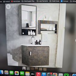 New Wall Mounted Bathroom Vanity Set With Mirror Cabinet