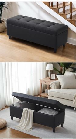 New black storage bench still in box
