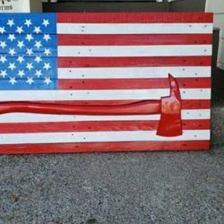 Wood Fireman's Flag