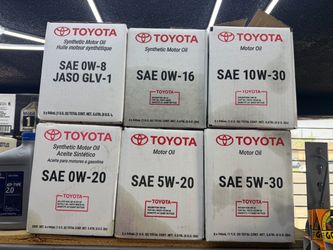 Toyota Motor Oil 0W8 0W16 0W20 5W20 5W30 10W30 6 quarts