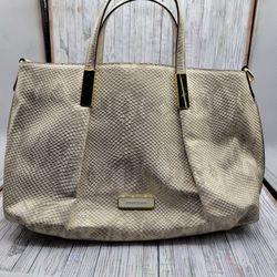 Purse- Anne Klein silver cream and gold snake skin purse