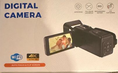 4K Digital Camcorder WiFi 270 Flip Screen 18X Zoom 64MP Vlogging Camera