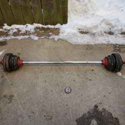 70LBS BARBELL WEIGHTS WITH LIFTING BAR