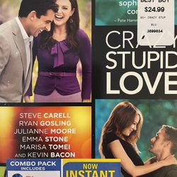 CRAZY, STUPID, LOVE (Blu-Ray + DVD-2011) Steve Carell + Ryan Gosling +Emma Stone