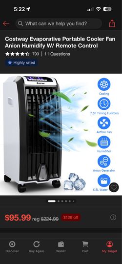 Costway Evaporative Cooler Fan