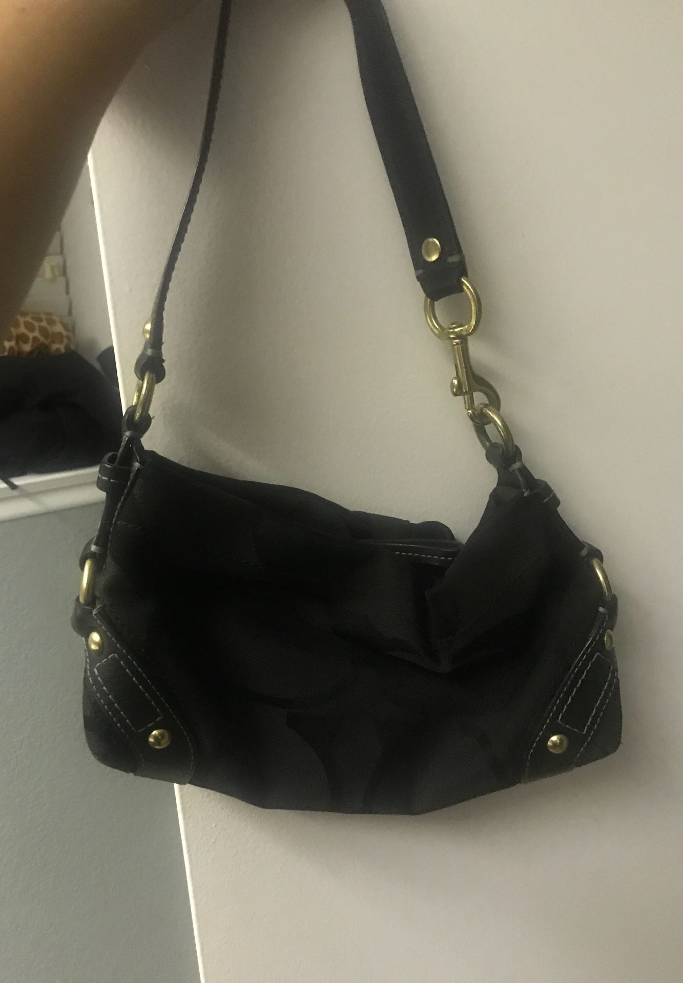 Black small coach handbag