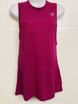 Gymshark Training Drop Arm Tank Top Muscle Workout Womens Size XS Bold Magenta