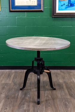 Adjustable Height Pedestal Table w/ Cast Iron Crank Base - Great Condition - Delivery Available