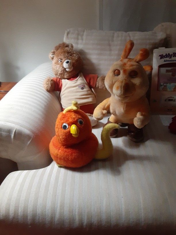 Original 1985 Teddy Ruxpin Bundle With Grubby And Fob