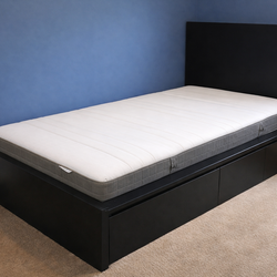 IKEA MALM Twin Platform Bed with 2 drawers and Mattress – Like New!!! Free Delivery!!!