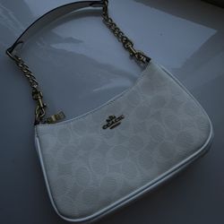 White Coach Teri Shoulder Bag