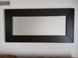 Large 75x37 Modern Espresso Wood Framed Mirror
