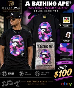 A Bathing Ape Color Camo Tee Black Medium