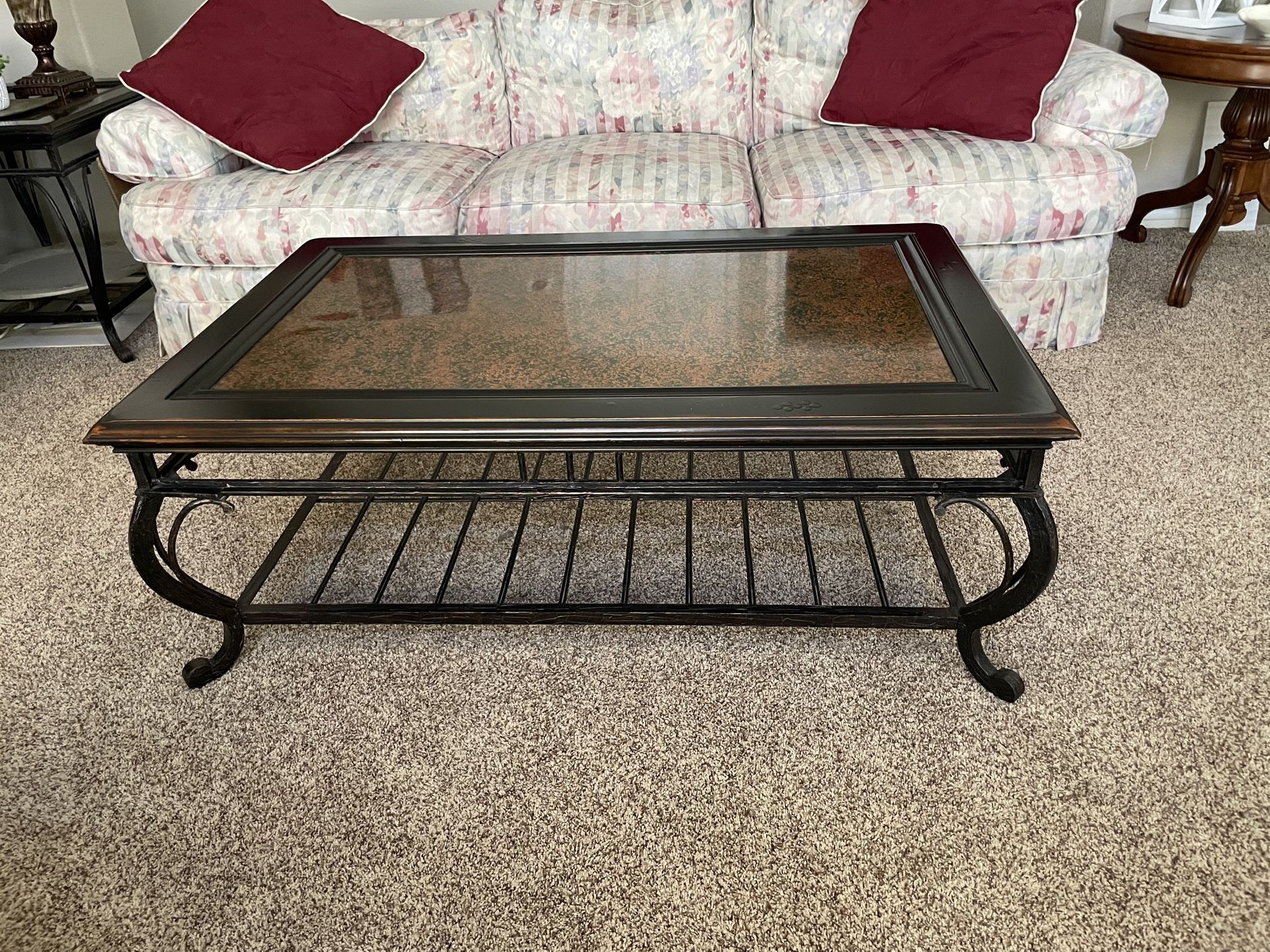 Beautiful Wrought Iron Coffee And End Table