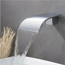 9426: New High Flow Tub Spout, Wall Mounted Waterfall Faucet Fixtures Filler for Bathroom Sink and Tub Shower, Chrome Sprayer