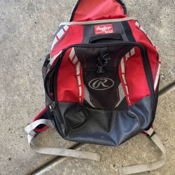 Rawlings R400 Backpack Bat Bag Black White Baseball Softball Equipment Adult