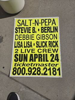 Large Og 90s Hip Hop Cardboard Concert Poster Slick Rick 2 Live Crewv